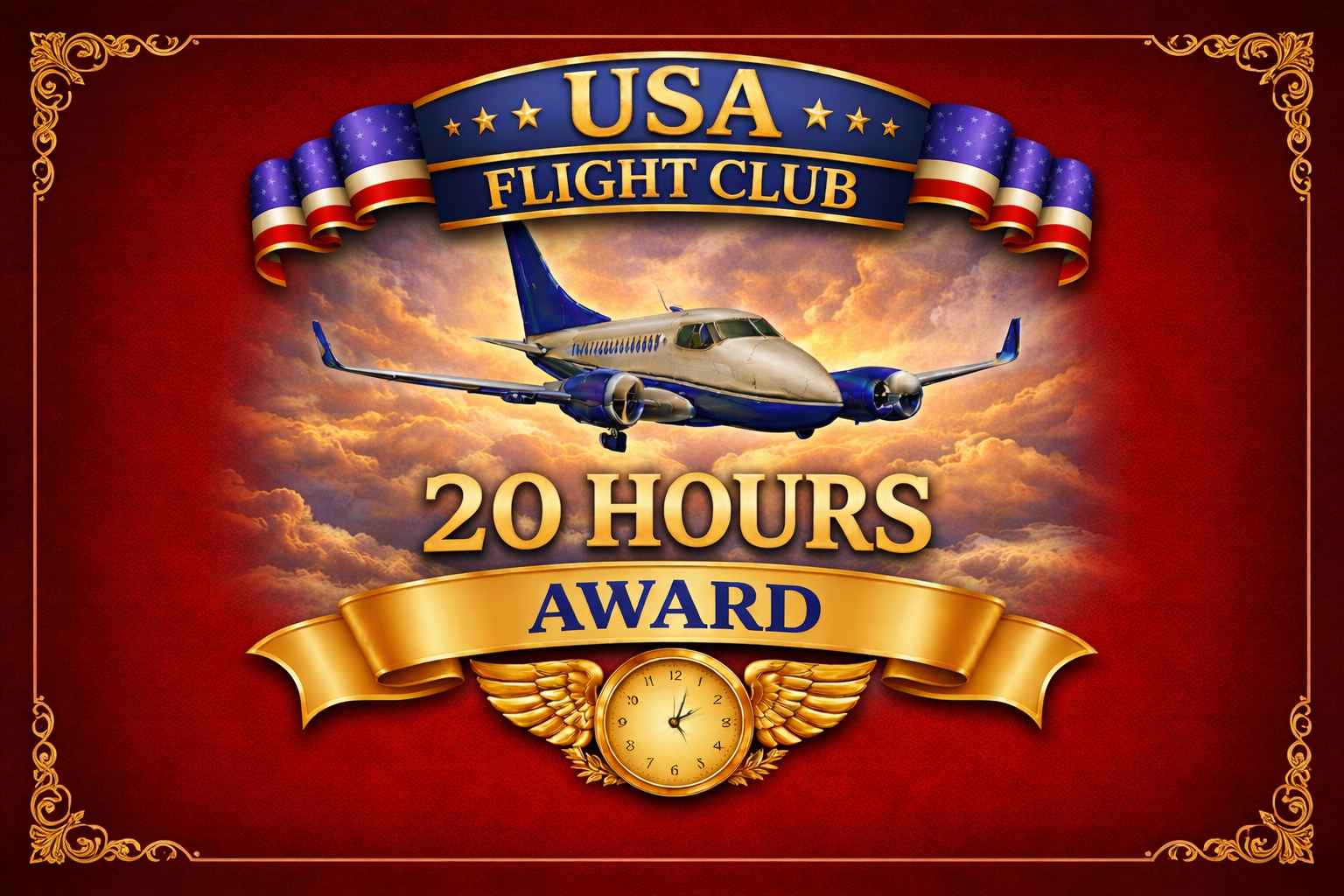 When a pilot has completed 20 hours of flight time, award is auto granted.