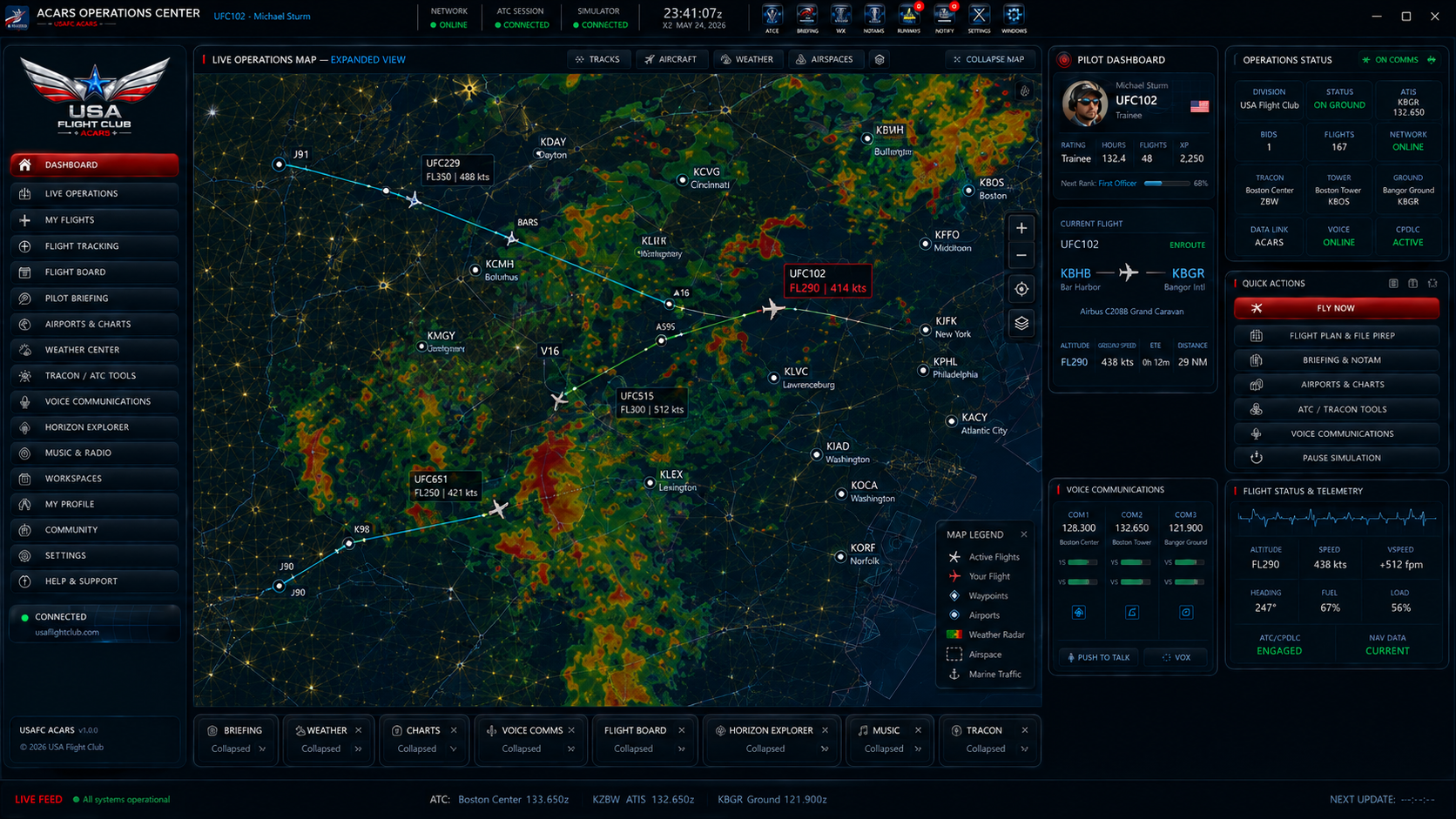 USAFC live operations network map